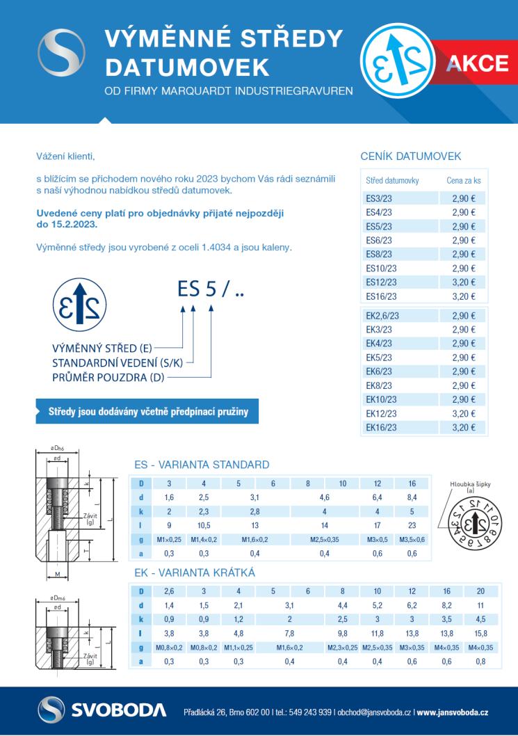 JAN SVOBODA - austauschbare Mitteleinsätze für Datumsstempel JAN SVOBODA - austauschbare Mitteleinsätze für Datumsstempel