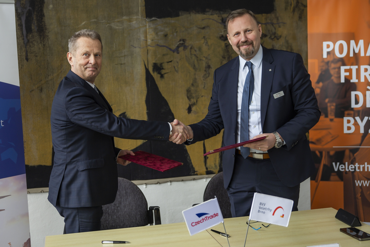 CzechTrade unterzeichnete eine Absichtserklärung zur gegenseitigen Zusammenarbeit mit Veletrhy Brno CzechTrade unterzeichnete eine Absichtserklärung zur gegenseitigen Zusammenarbeit mit Veletrhy Brno